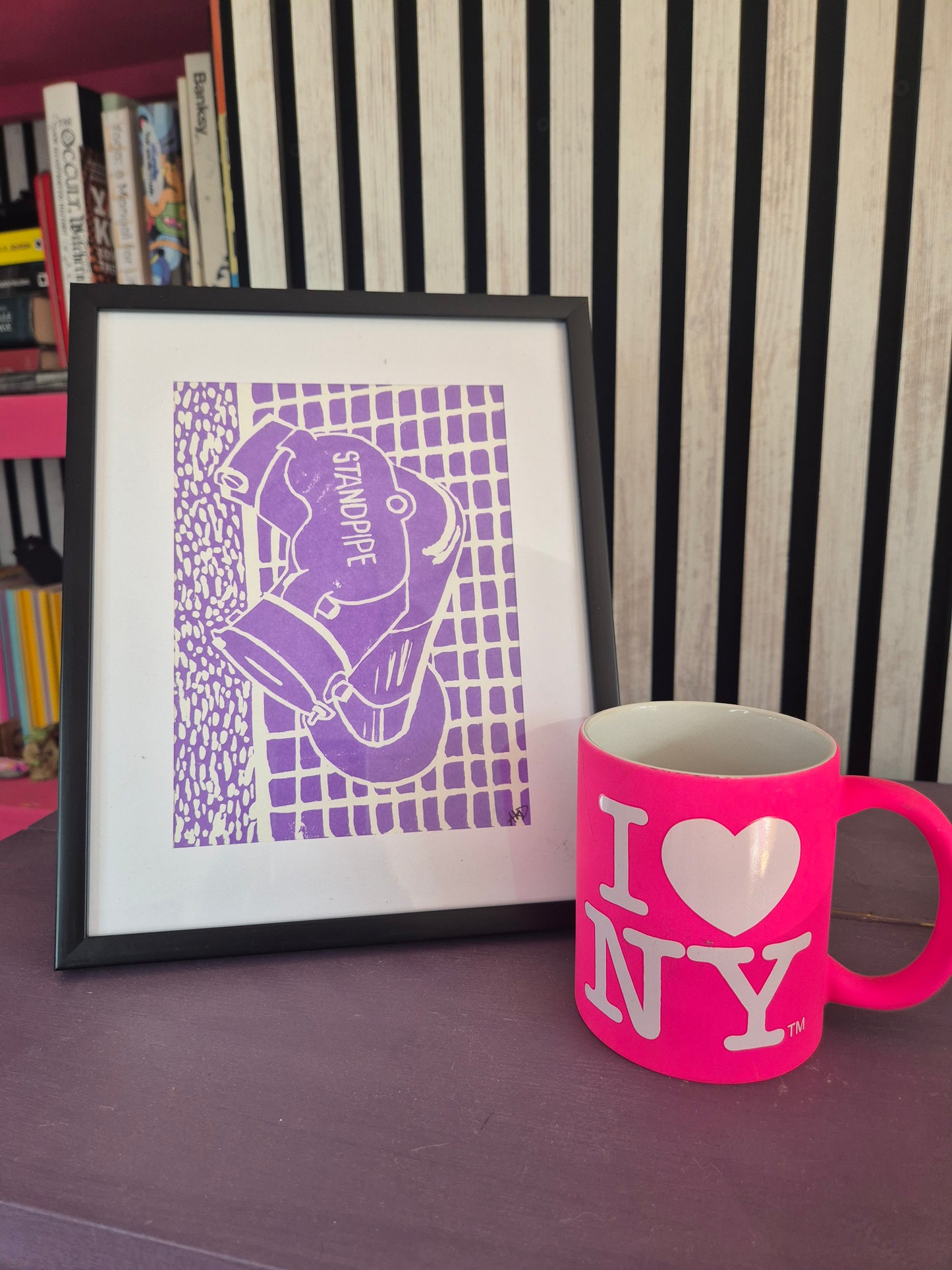 New York Standpipe Lino Print