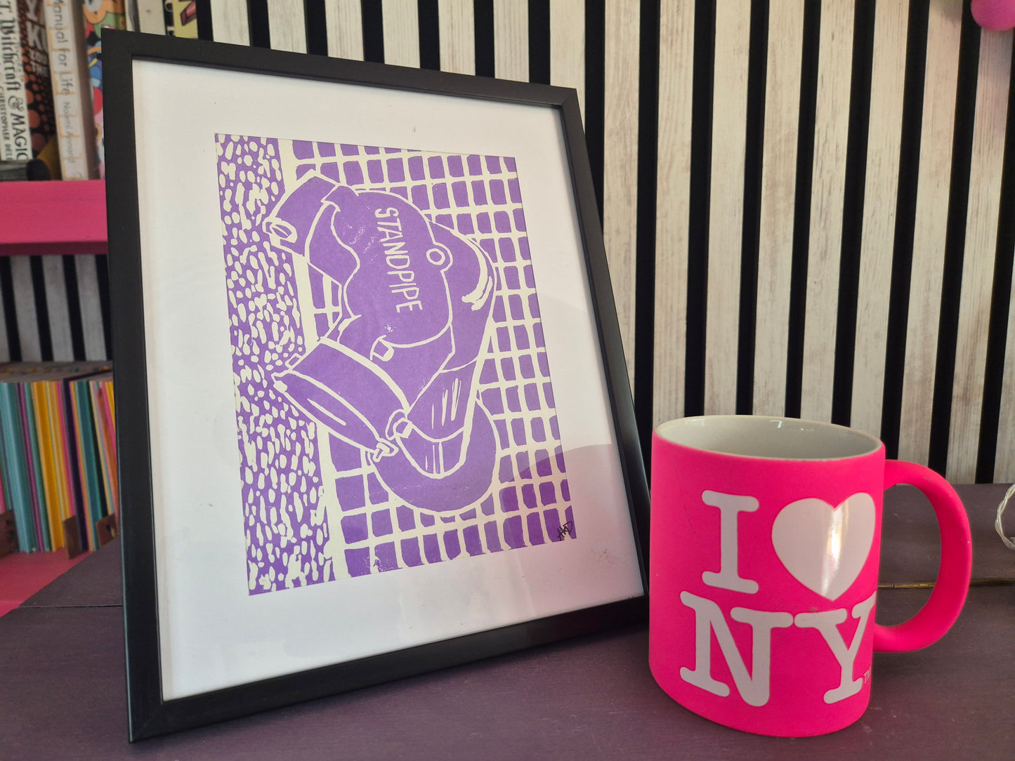 New York Standpipe Lino Print