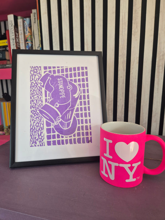 New York Standpipe Lino Print