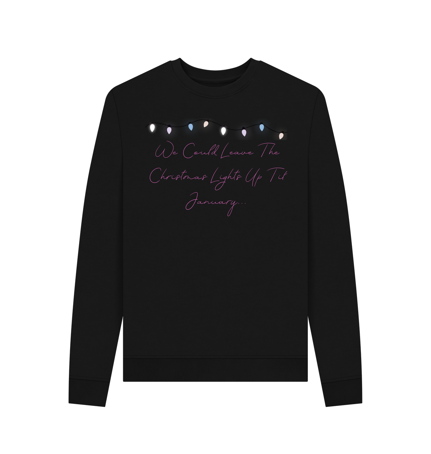 Black Recycled Printed Sweater Front