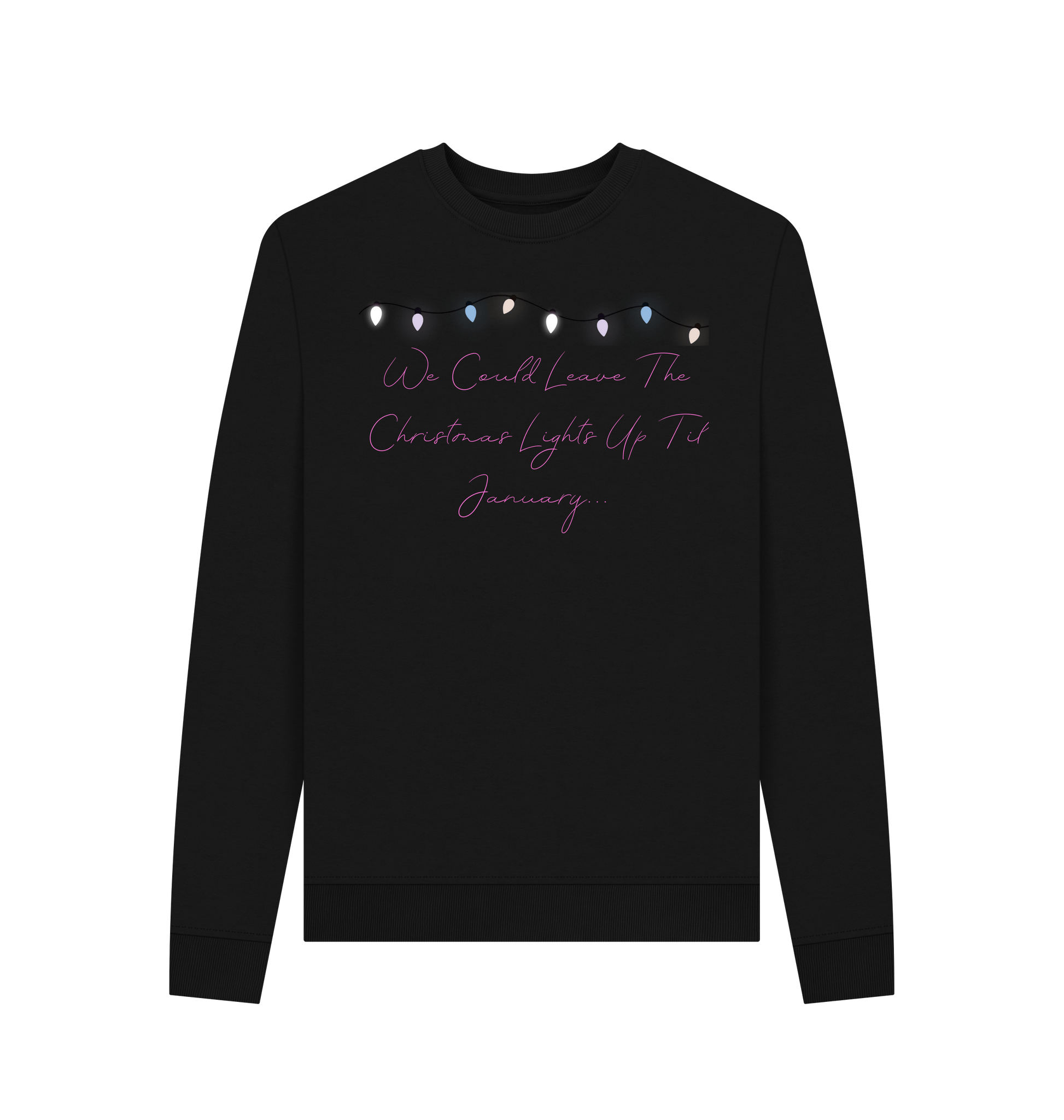 Black Recycled Printed Sweater Front