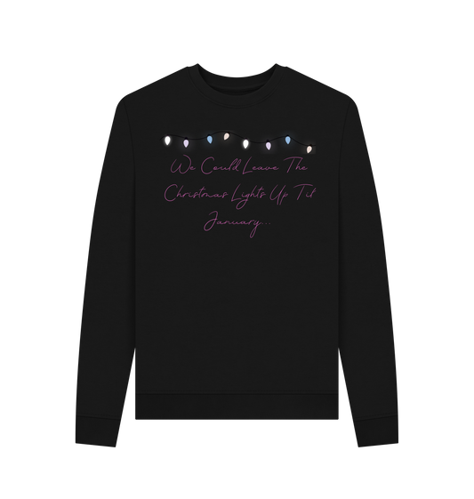 Black Recycled Printed Sweater Front